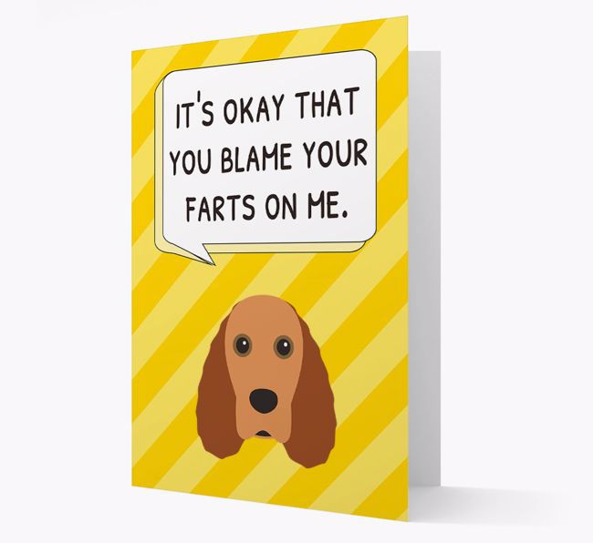 'Blame Your Farts on Me' Card with {breedFullName} Icon