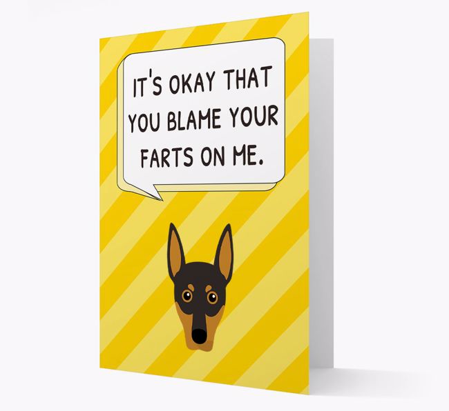 'Blame Your Farts on Me' Card with {breedFullName} Icon