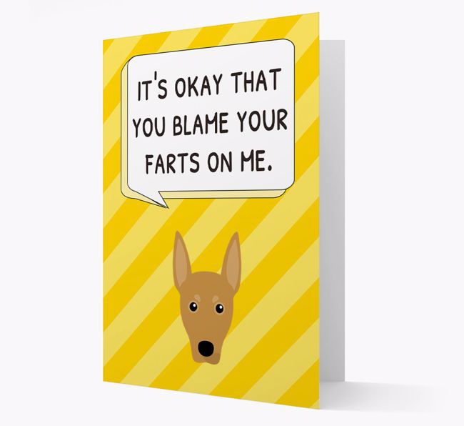 'Blame Your Farts on Me' Card with {breedFullName} Icon