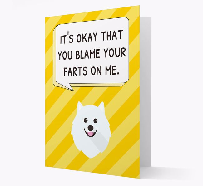 'Blame Your Farts on Me' Card with {breedFullName} Icon