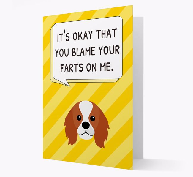 'Blame Your Farts on Me' Card with {breedFullName} Icon