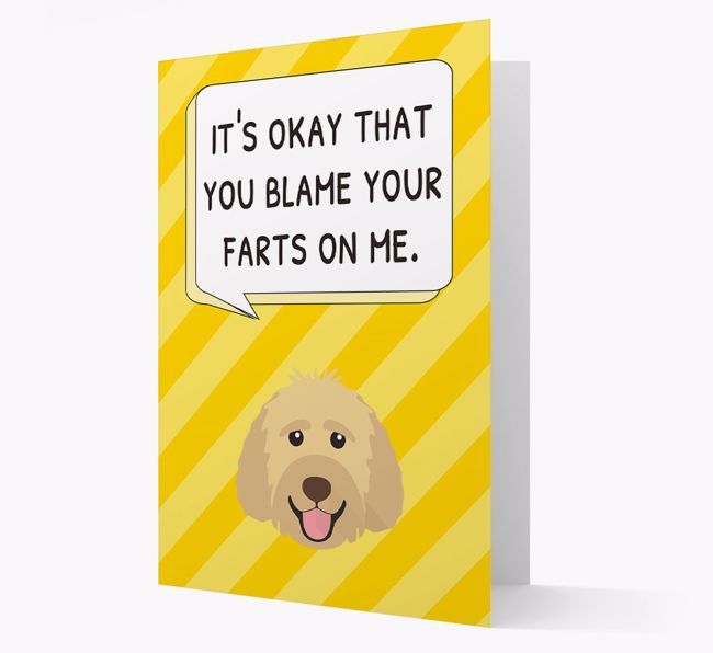 'Blame Your Farts on Me' Card with {breedFullName} Icon