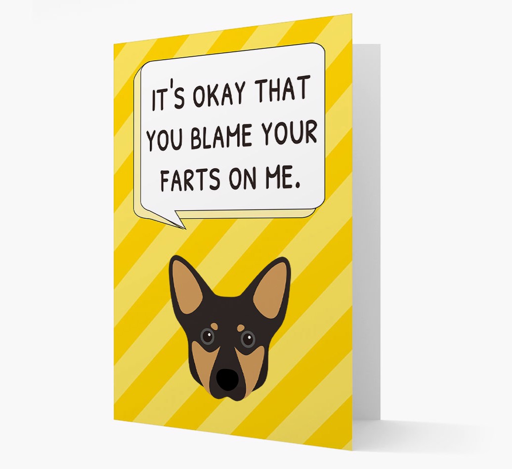 'It's Okay That You Blame Your Farts on Me' - Personalised {breedFullName} Card front