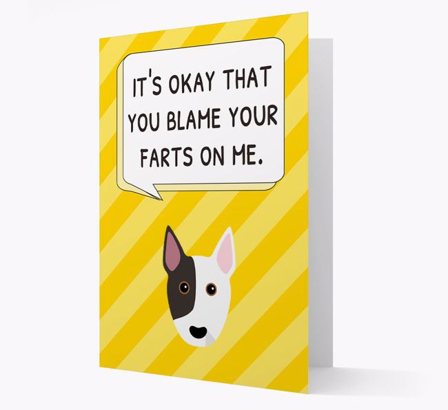 'Blame Your Farts on Me' Card with {breedFullName} Icon