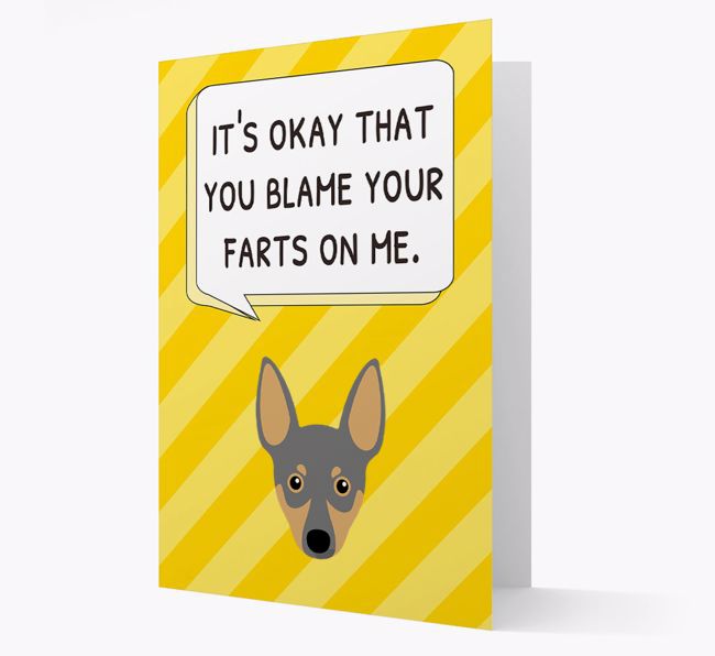 'Blame Your Farts on Me' Card with {breedFullName} Icon