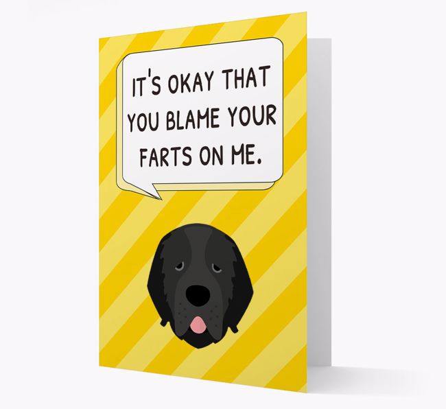 'Blame Your Farts on Me' Card with {breedFullName} Icon