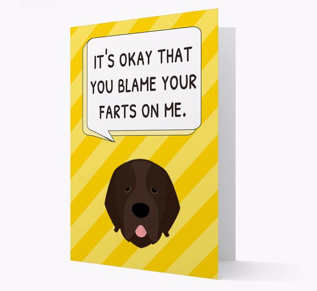 'Blame Your Farts on Me' Card with {breedFullName} Icon