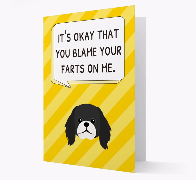 'Blame Your Farts on Me' Card with {breedFullName} Icon