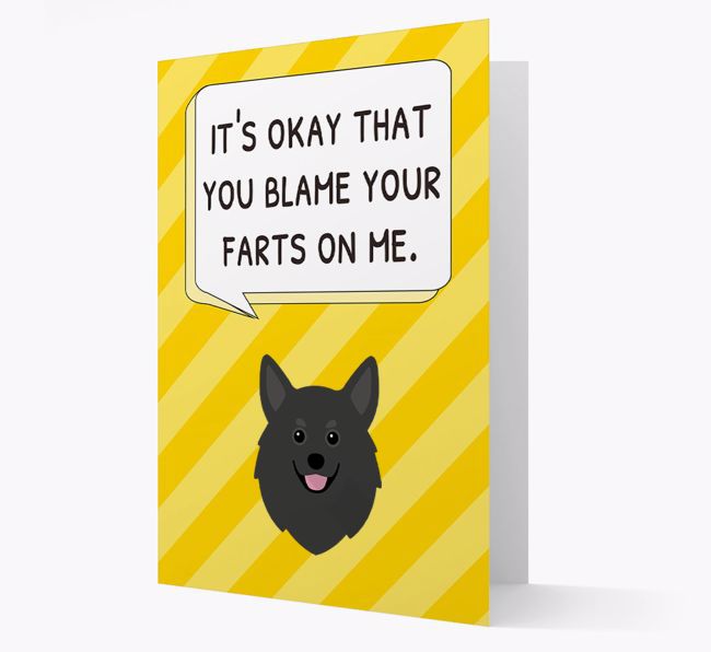 'Blame Your Farts on Me' Card with {breedFullName} Icon