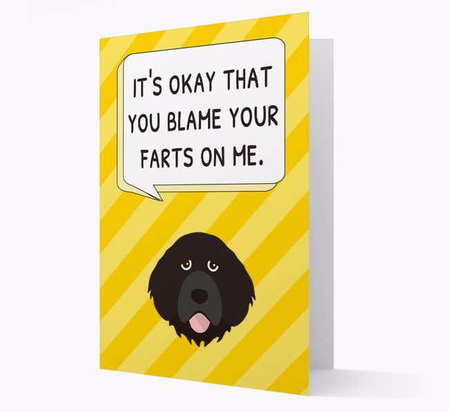 'Blame Your Farts on Me' Card with {breedFullName} Icon