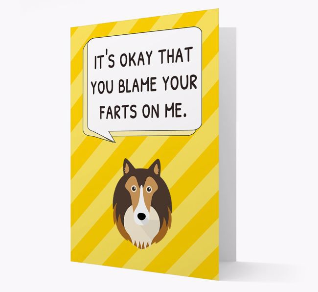 'Blame Your Farts on Me' Card with {breedFullName} Icon