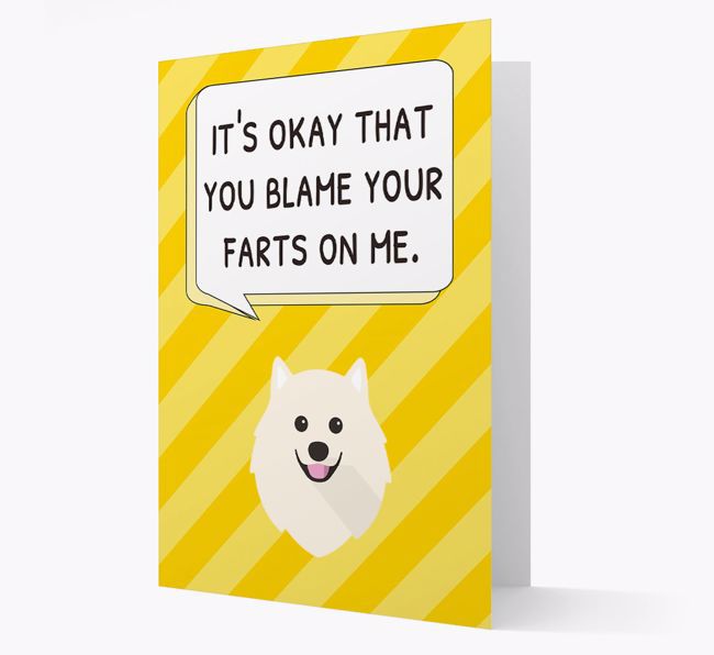 'Blame Your Farts on Me' Card with {breedFullName} Icon