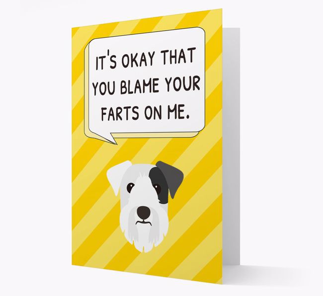 'Blame Your Farts on Me' Card with {breedFullName} Icon