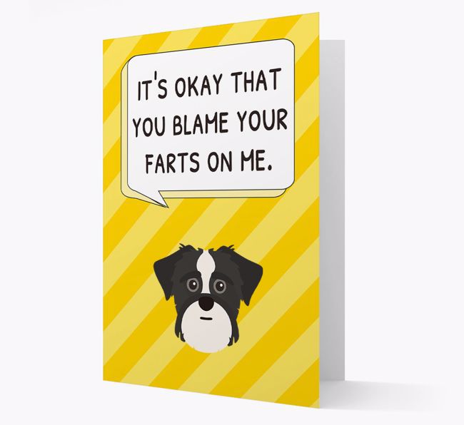 'Blame Your Farts on Me' Card with {breedFullName} Icon