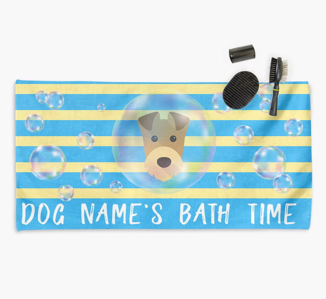 'Personalised 'Bathtime' Towel for your {breedCommonName}