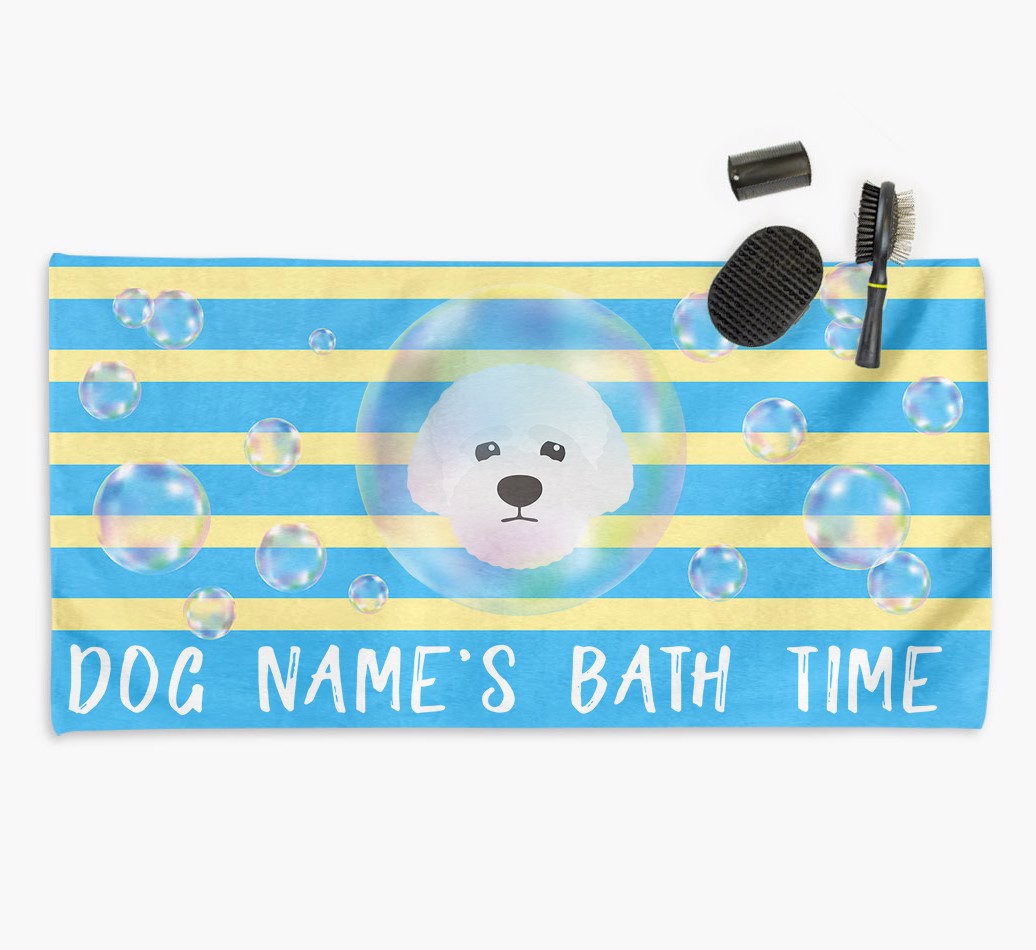 'Personalised 'Bathtime' Towel for your {breedCommonName}