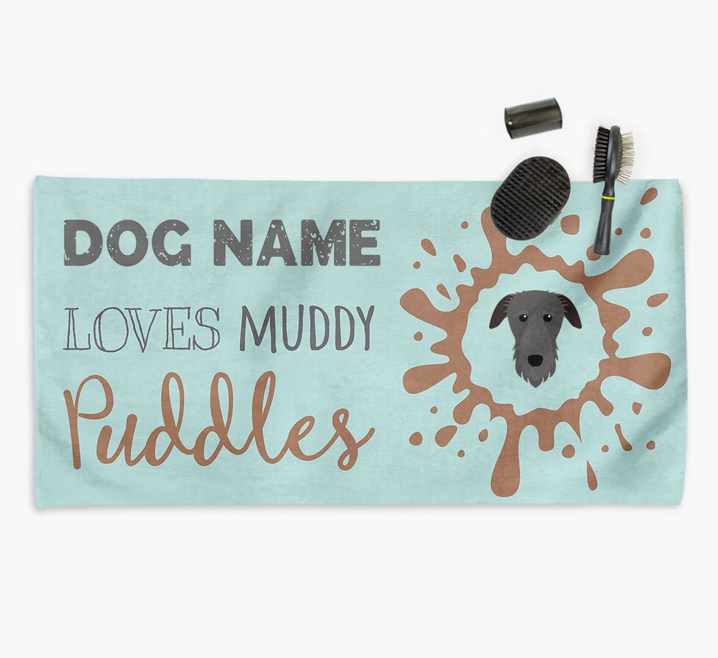 'Muddy Puddles' Dog Towel for your {breedCommonName}