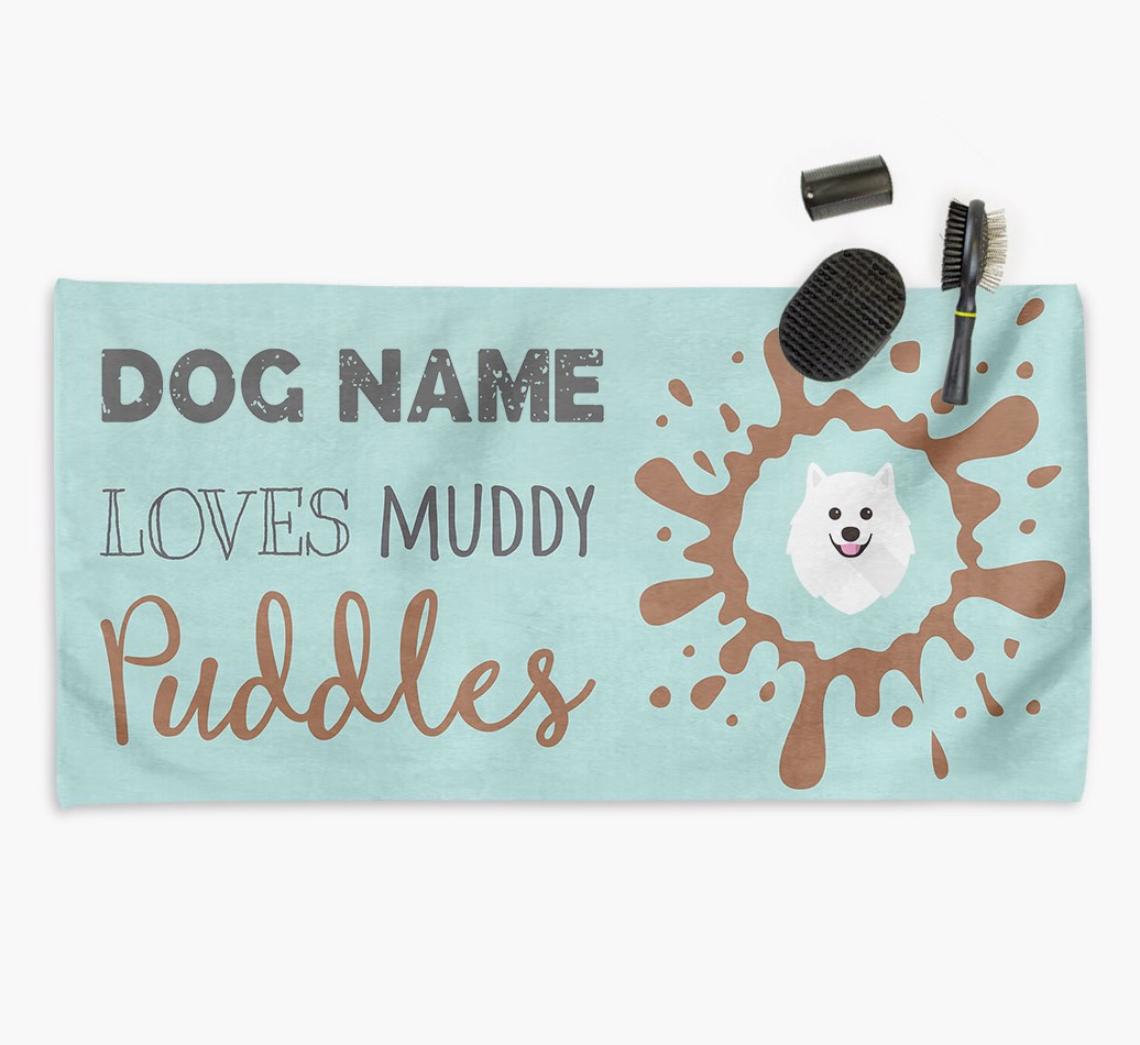 'Muddy Puddles' Dog Towel for your {breedCommonName}