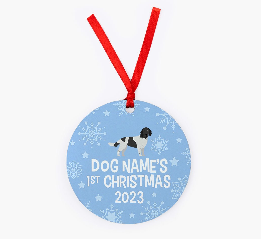 First Christmas 2023: Personalised {breedFullName} Christmas Decoration - Front