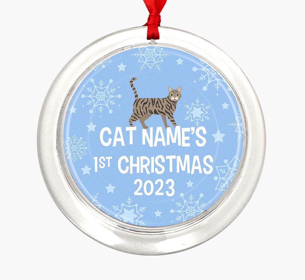 First Christmas 2023: Personalized {breedCommonName} Christmas Decoration - Front