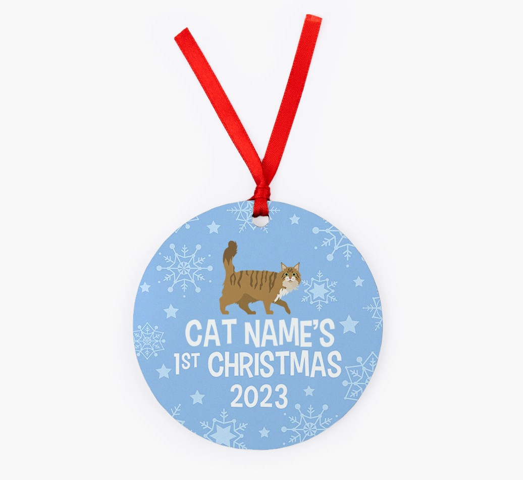 First Christmas 2023: Personalised {breedCommonName} Christmas Decoration - Front