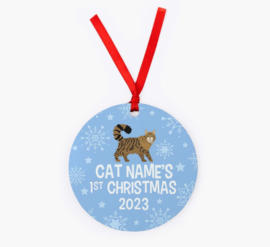 First Christmas 2023: Personalised {breedCommonName} Christmas Decoration - Front