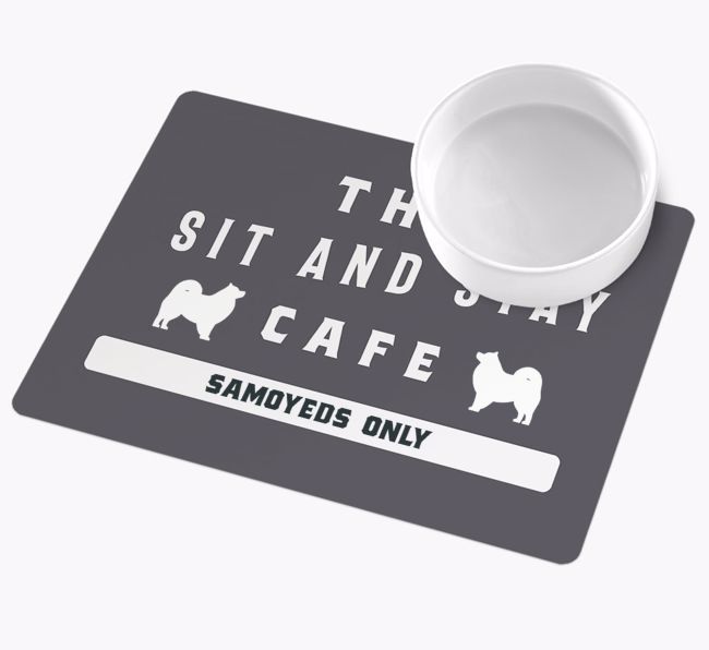 Sit and Stay Cafe: Personalised {breedFullName} Wipe Clean Feeding Mat