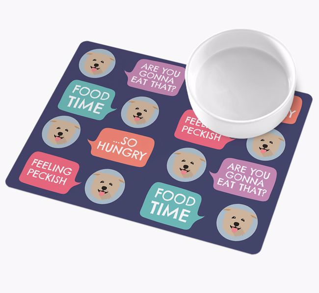 Speech Bubbles: Personalised {breedFullName} Wipe Clean Feeding Mat