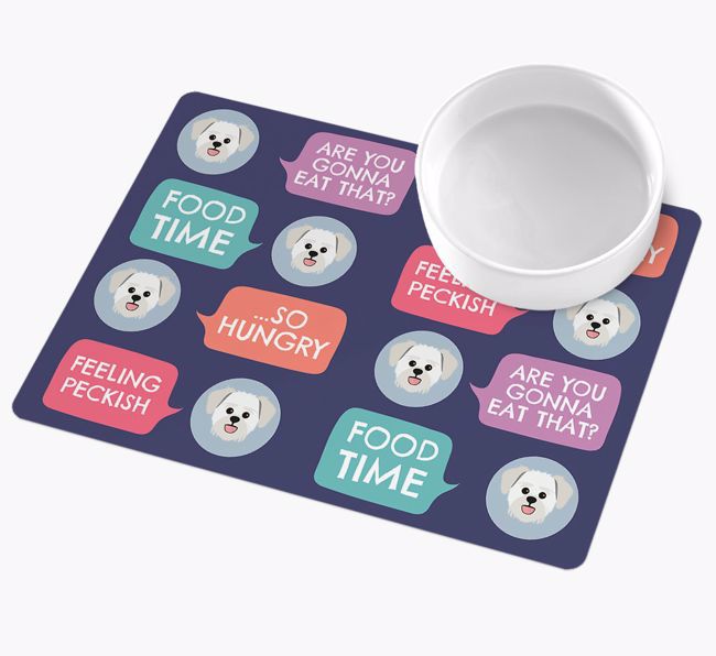 Speech Bubbles: Personalised {breedFullName} Wipe Clean Feeding Mat