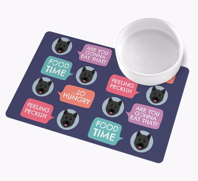 Speech Bubbles: Personalized {breedFullName} Wipe Clean Feeding Mat