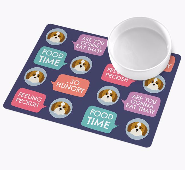 Speech Bubbles: Personalised {breedFullName} Wipe Clean Feeding Mat