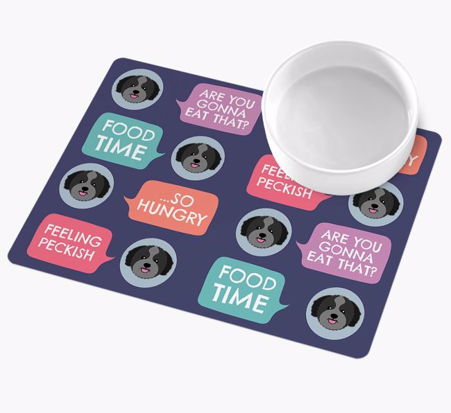 Speech Bubbles: Personalised {breedFullName} Wipe Clean Feeding Mat