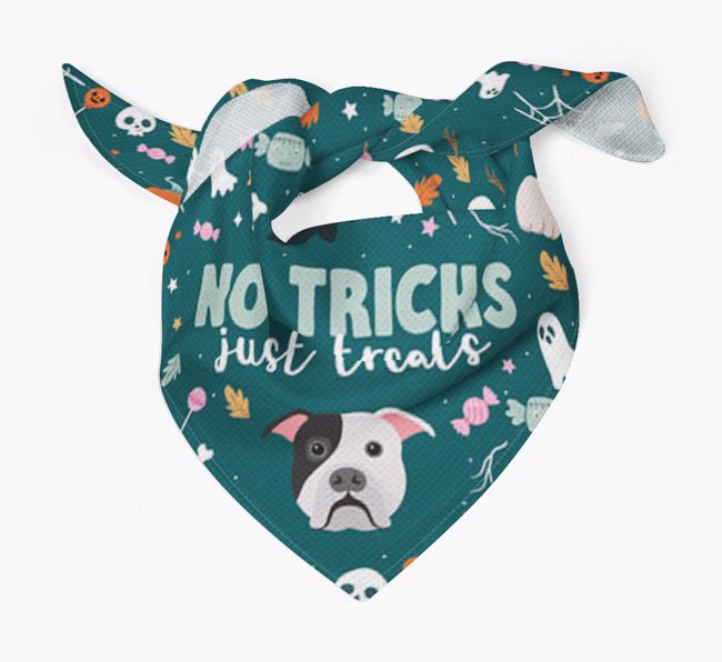 Personalized 'No Tricks Just Treats' Bandana for your {breedFullName}