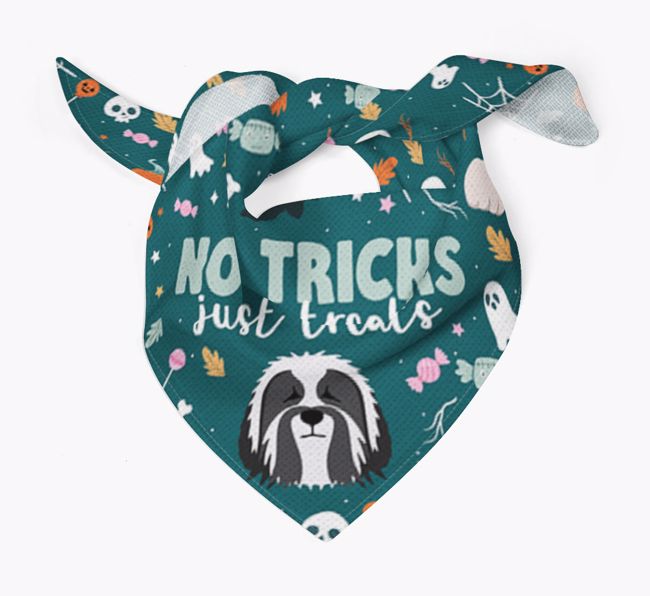 Personalized 'No Tricks Just Treats' Bandana for your {breedFullName}