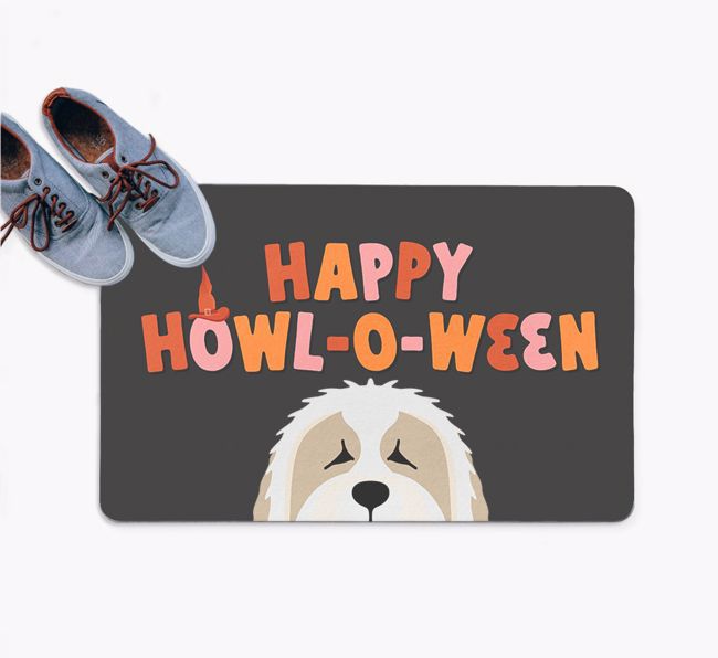 Happy Howl-O-Ween: Personalised {breedFullName} Doormat