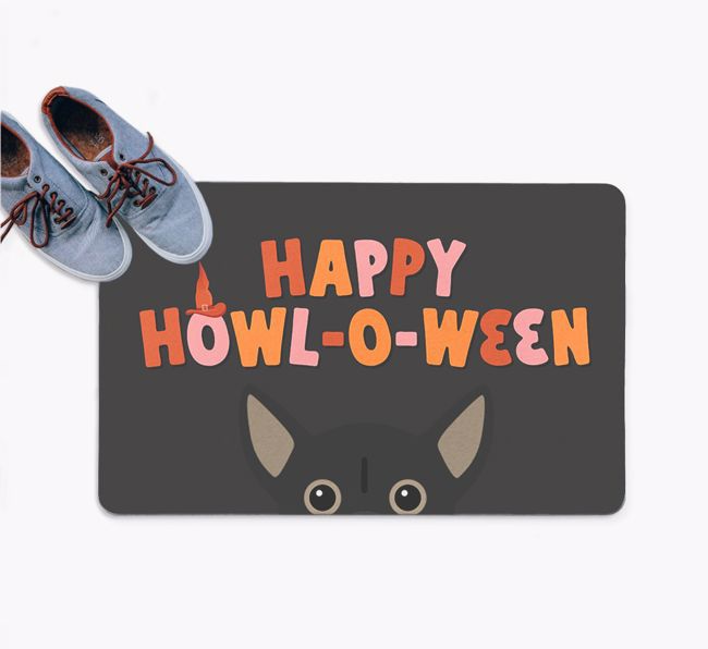 Happy Howl-O-Ween: Personalised {breedFullName} Doormat