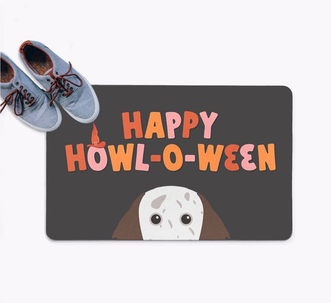 Happy Howl-O-Ween: Personalised {breedFullName} Doormat