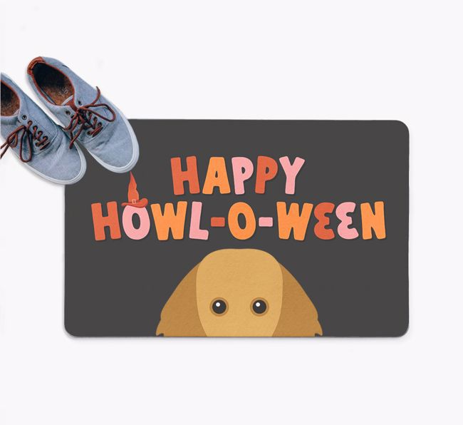 Happy Howl-O-Ween: Personalised {breedFullName} Doormat