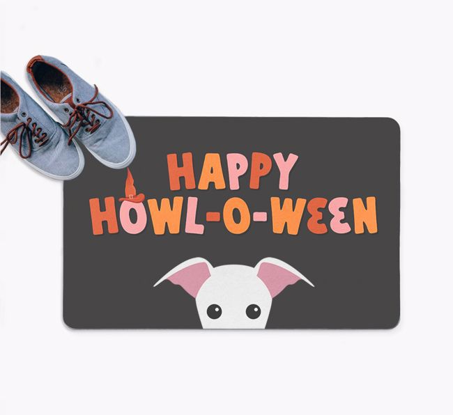 Happy Howl-O-Ween: Personalised {breedFullName} Doormat