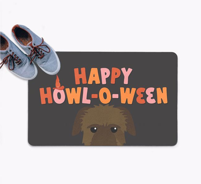 Happy Howl-O-Ween: Personalised {breedFullName} Doormat