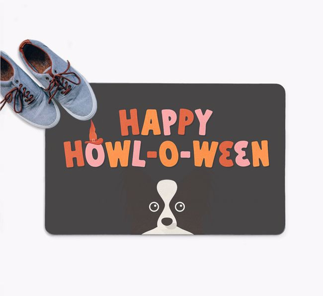 Happy Howl-O-Ween: Personalised {breedFullName} Doormat