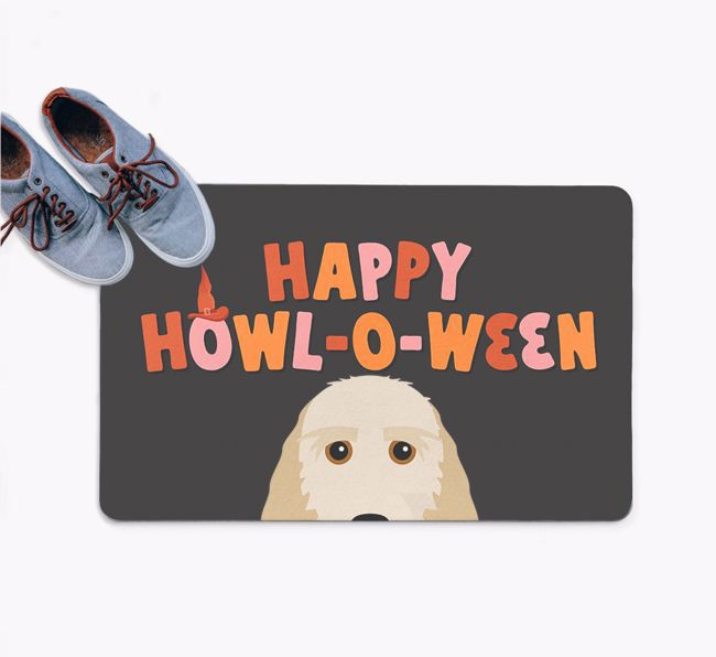 Happy Howl-O-Ween: Personalised {breedFullName} Doormat