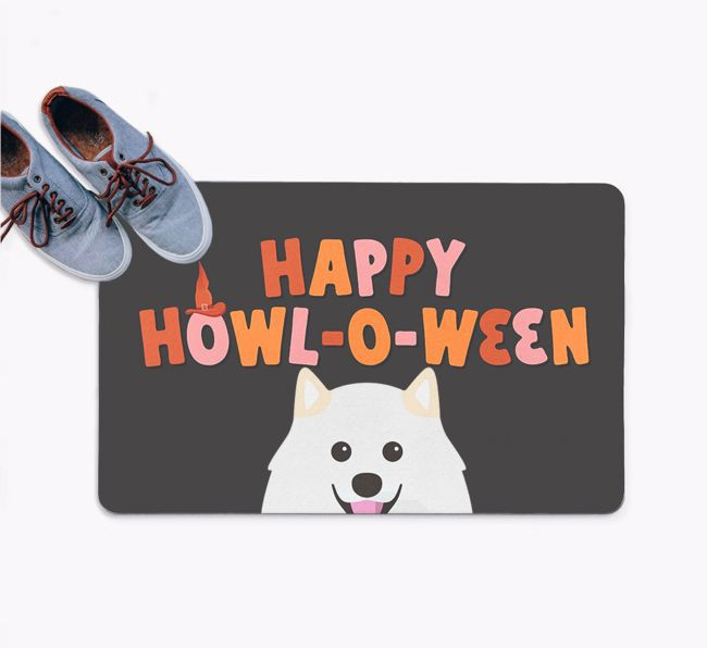 Happy Howl-O-Ween: Personalised {breedFullName} Doormat