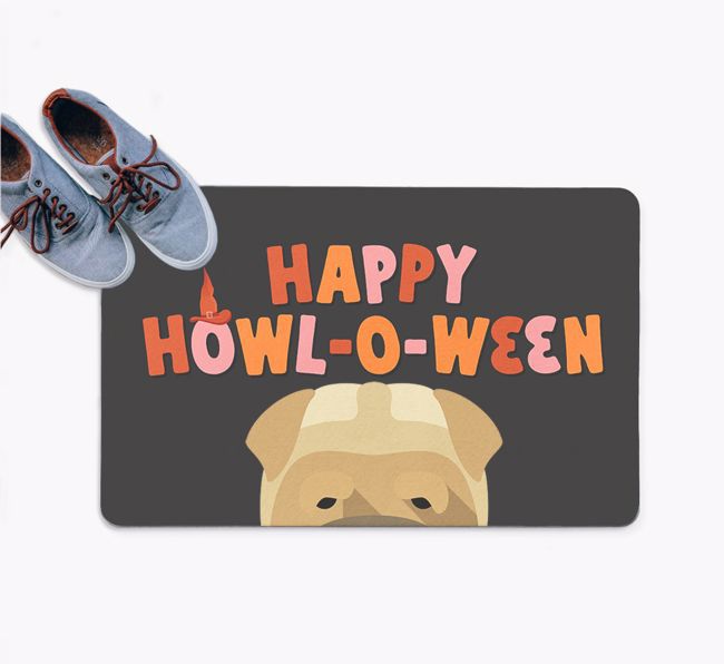 Happy Howl-O-Ween: Personalised {breedFullName} Doormat