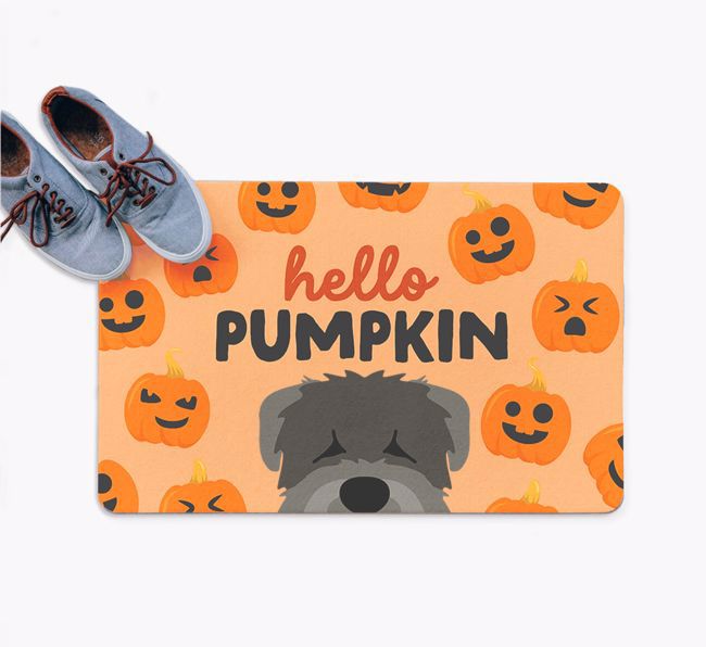 Hello Pumpkin: Personalised {breedFullName} Doormat