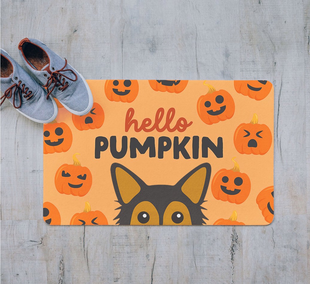 Hello Pumpkin: Personalised {breedFullName} Door Mat