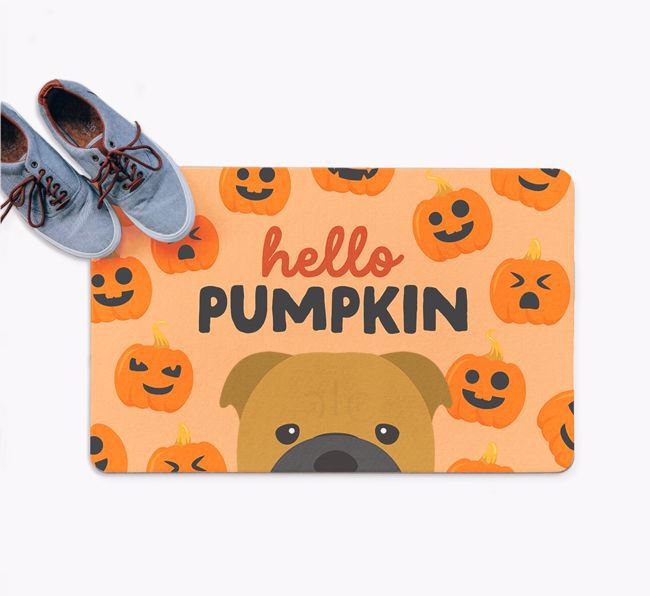 Hello Pumpkin: Personalized {breedFullName} Doormat