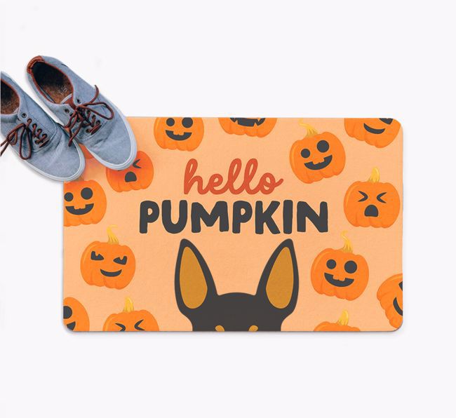 Hello Pumpkin: Personalised {breedFullName} Doormat