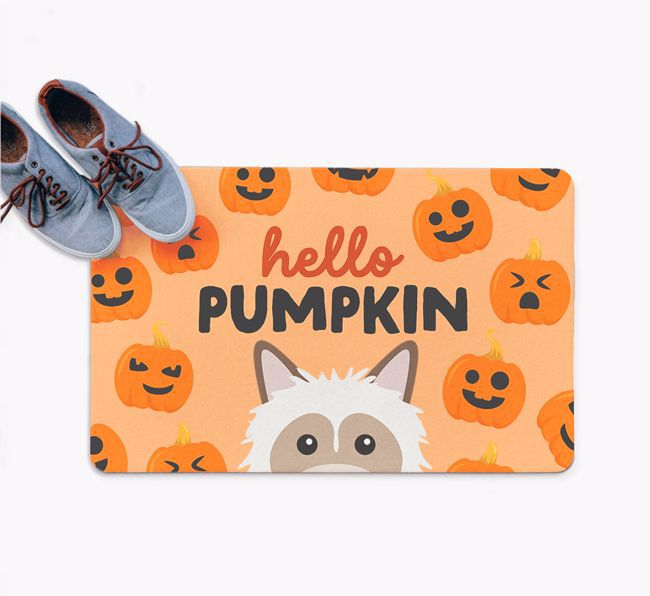 Hello Pumpkin: Personalized {breedFullName} Doormat