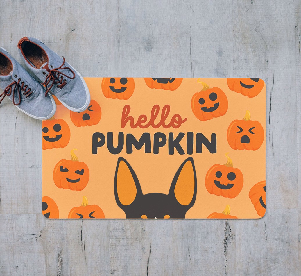 Hello Pumpkin: Personalized {breedFullName} Door Mat